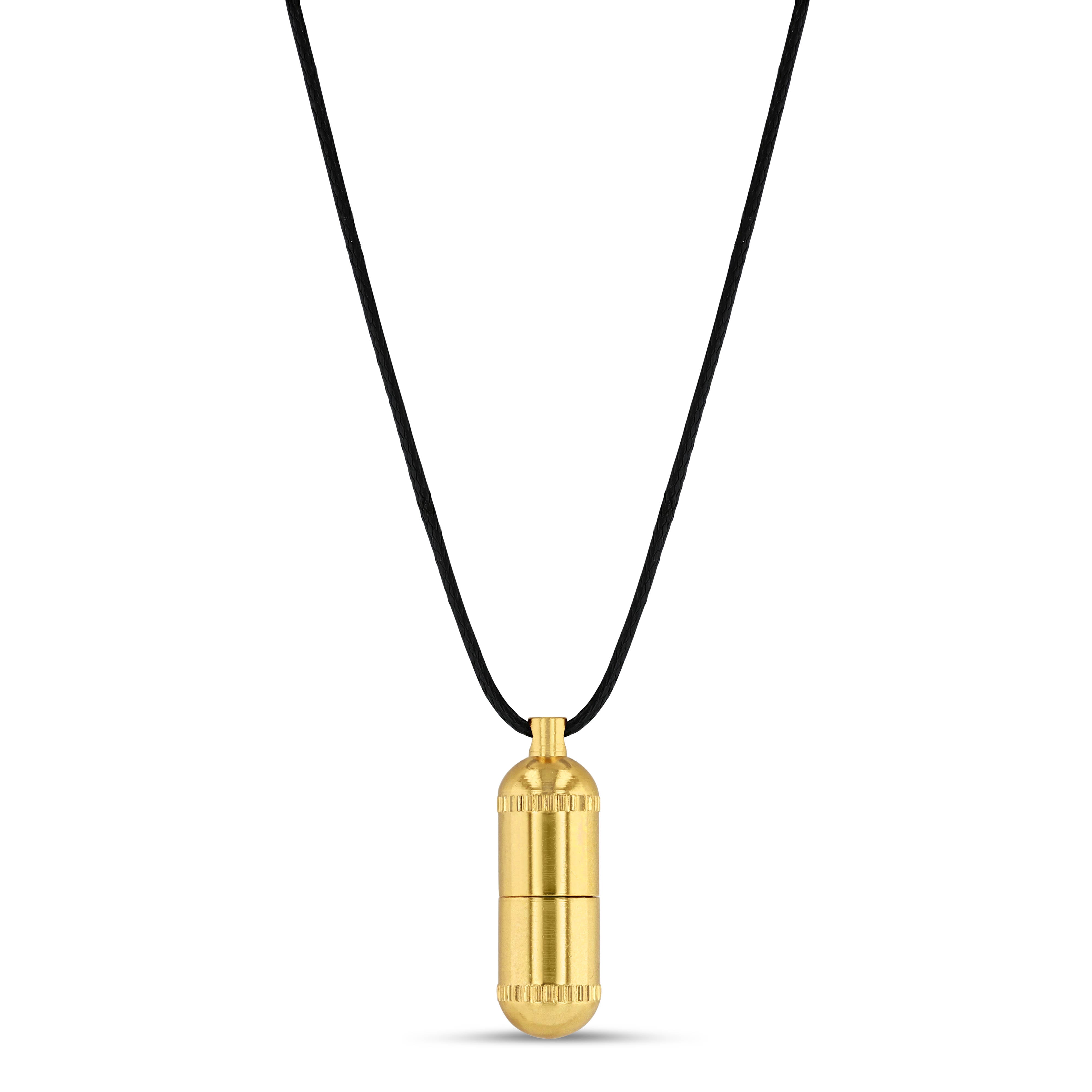 Gold Intention Necklace - Intention Capsule with Hidden Message